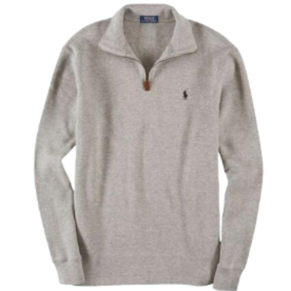 POLO Ralph Lauren Men's French Rib Half Zip Pullover Pony Logo Sweater - Picture 1 of 6
